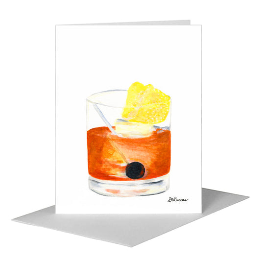 Old Fashioned Cocktail, Greeting Card (#7844A) A2 Card Front, www.printedcanvas.com