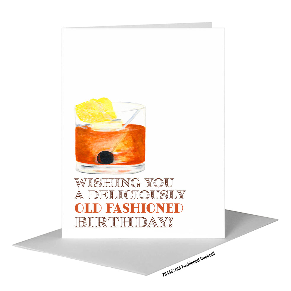 Old Fashioned Cocktail, Greeting Card (#7844C)