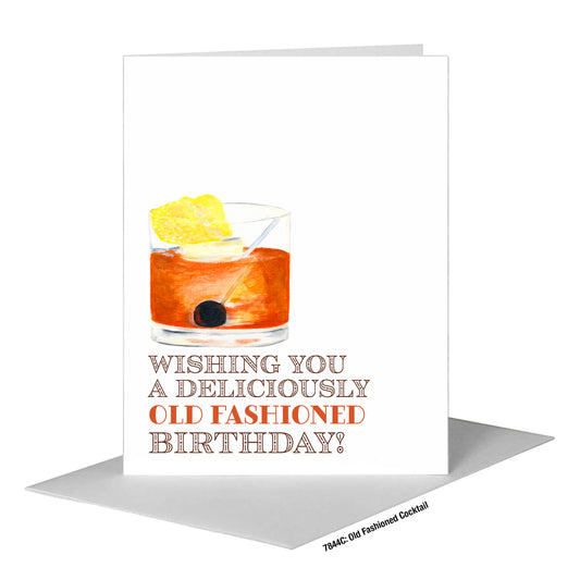 Old Fashioned Cocktail, Greeting Card (#7844C)