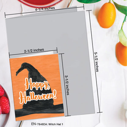Witch Hat 1, Greeting Card (#7846DA)