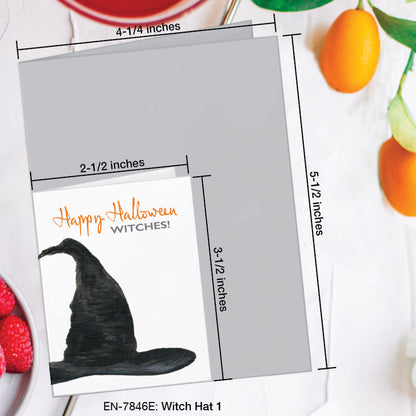 Witch Hat 1, Greeting Card (7846E), Enclosure, www.printedcanvas.com