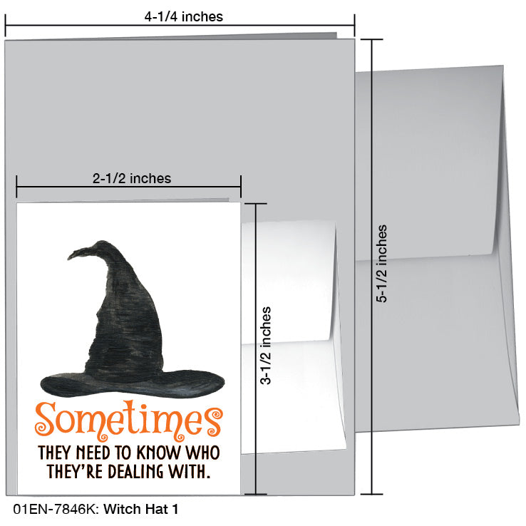 Witch Hat 1, Greeting Card (7846K), Enclosure Card, www.printedcanvas.com