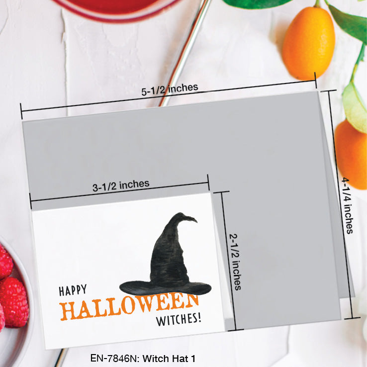 Witch Hat 1, Greeting Card (7846N), Enclosure, www.printedcanvas.com