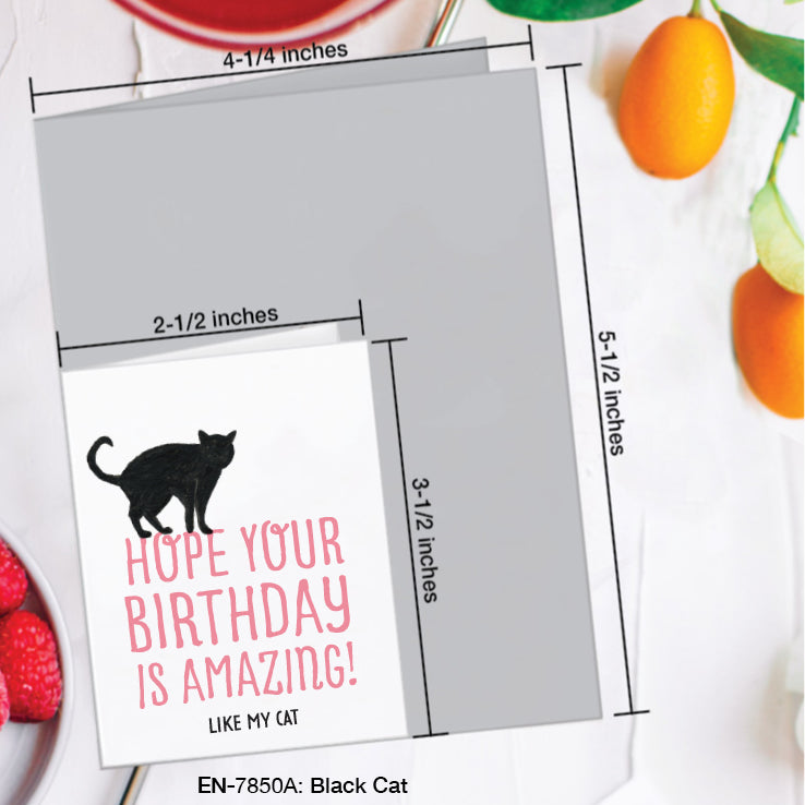 Black Cat, Greeting Card (7850A), Enclosure, www.printedcanvas.com