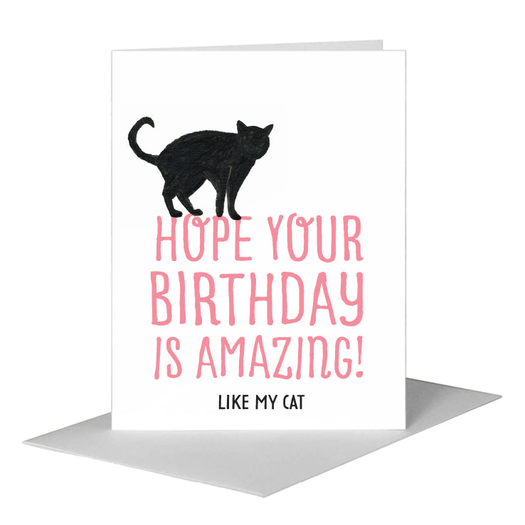 Black Cat, Greeting Card (#7850A), A2 Card Front, www.printedcanvas.com