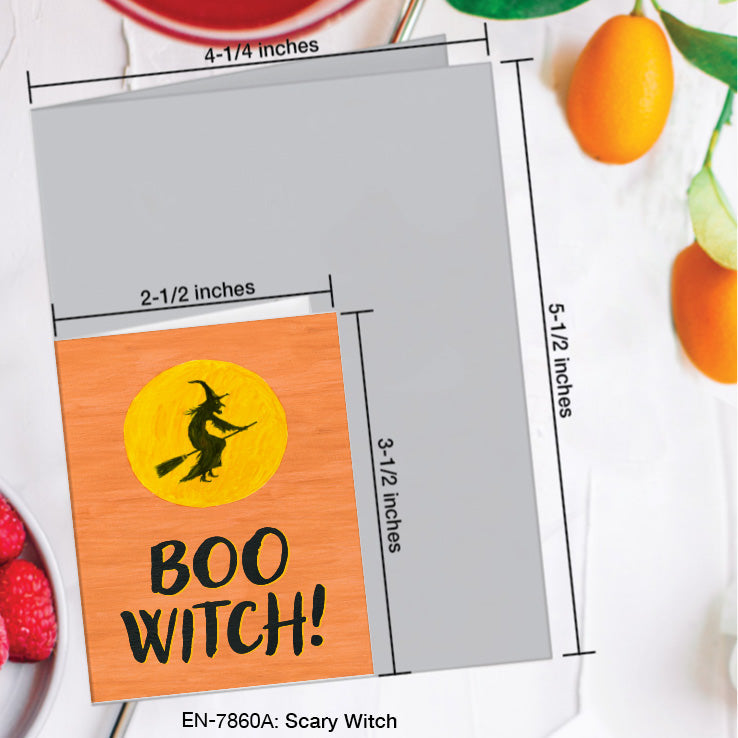 Scary Witch, Greeting Card (7860A), Enclosure, www.printedcanvas.com