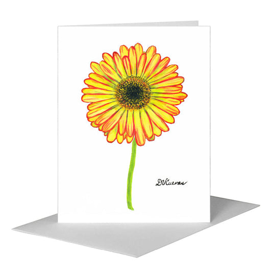 Gerber Yellow with Red, Greeting Card (#7861B) A2 Card Front, www.printedcanvas.com