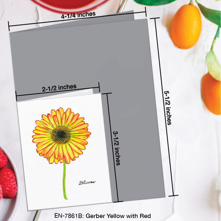 Gerber Yellow with Red, Greeting Card (7861B), Enclosure Card, www.printedcanvas.com