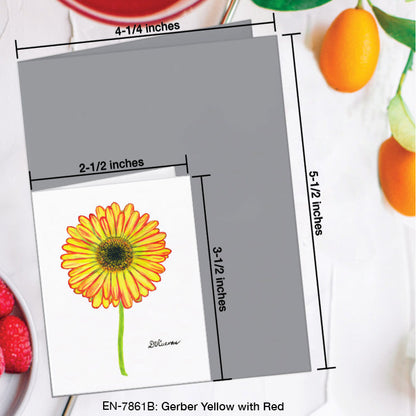 Gerber Yellow with Red, Greeting Card (7861B), Enclosure Card, www.printedcanvas.com