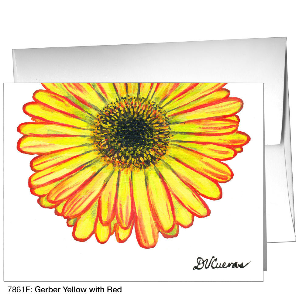 Gerber Yellow With Red, Greeting Card (7861F)