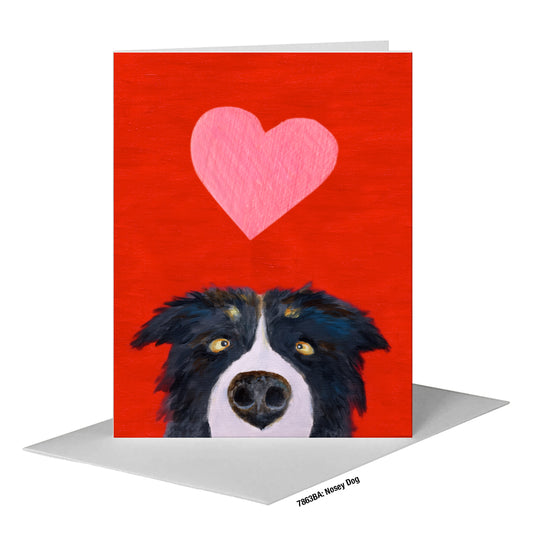 Nosey Dog, Greeting Card (#7863BA)
