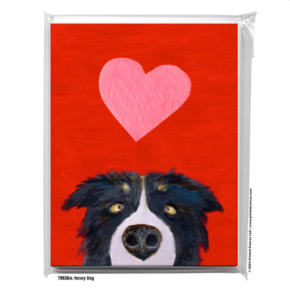 Nosey Dog, Greeting Card (#7863BA)
