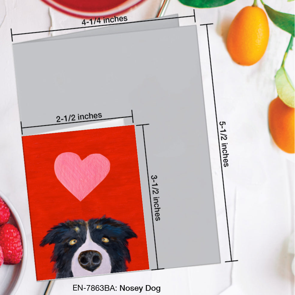 Nosey Dog, Greeting Card (#7863BA)
