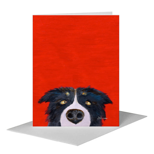 Nosey Dog, Greeting Card (#7863B) A2 Card Front, www.printedcanvas.com