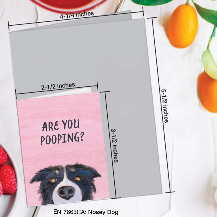 Nosey Dog, Greeting Card (#7863CA)