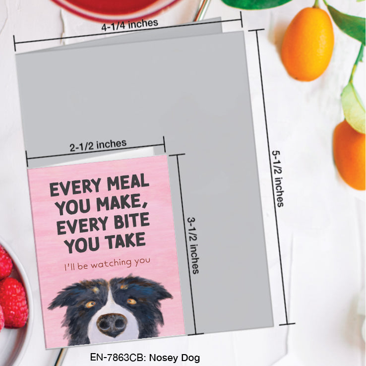 Nosey Dog, Greeting Card (#7863CB)