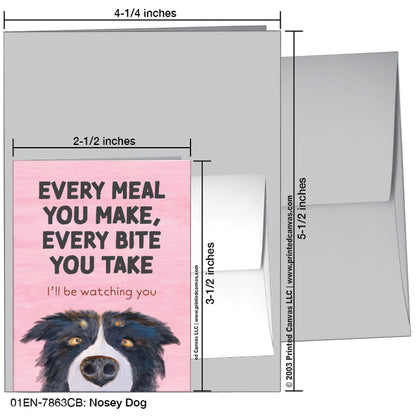 Nosey Dog, Greeting Card (#7863CB)