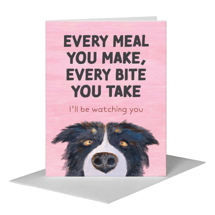 Nosey Dog, Greeting Card (#7863CB), A2 Card Front, www.printedcanvas.com