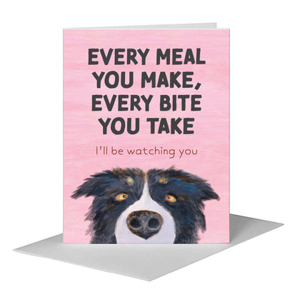 Nosey Dog, Greeting Card (#7863CB), A2 Card Front, www.printedcanvas.com