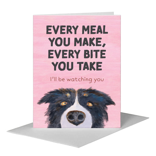 Nosey Dog, Greeting Card (#7863CB) A2 Card Front, www.printedcanvas.com