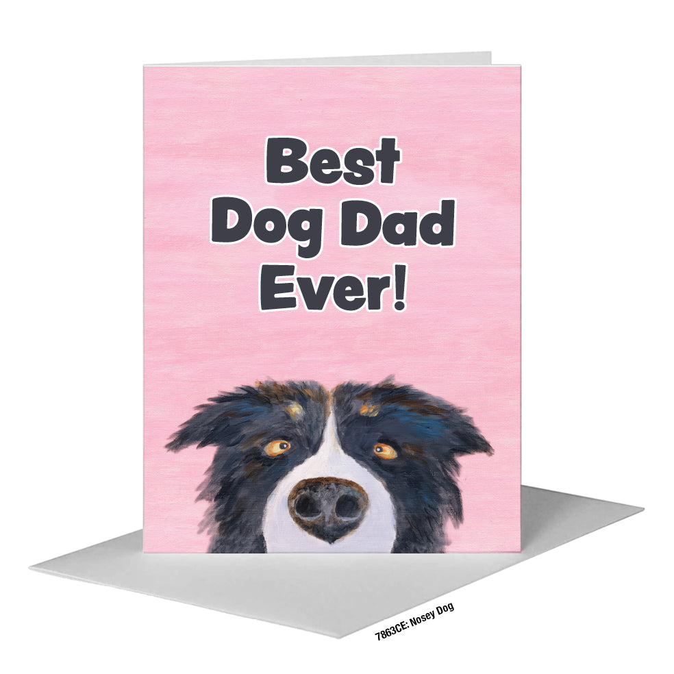 Nosey Dog, Greeting Card (#7863CE)