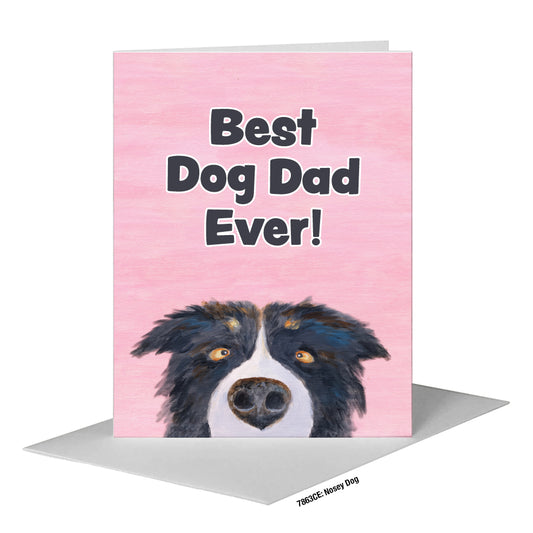 Nosey Dog, Greeting Card (#7863CE)