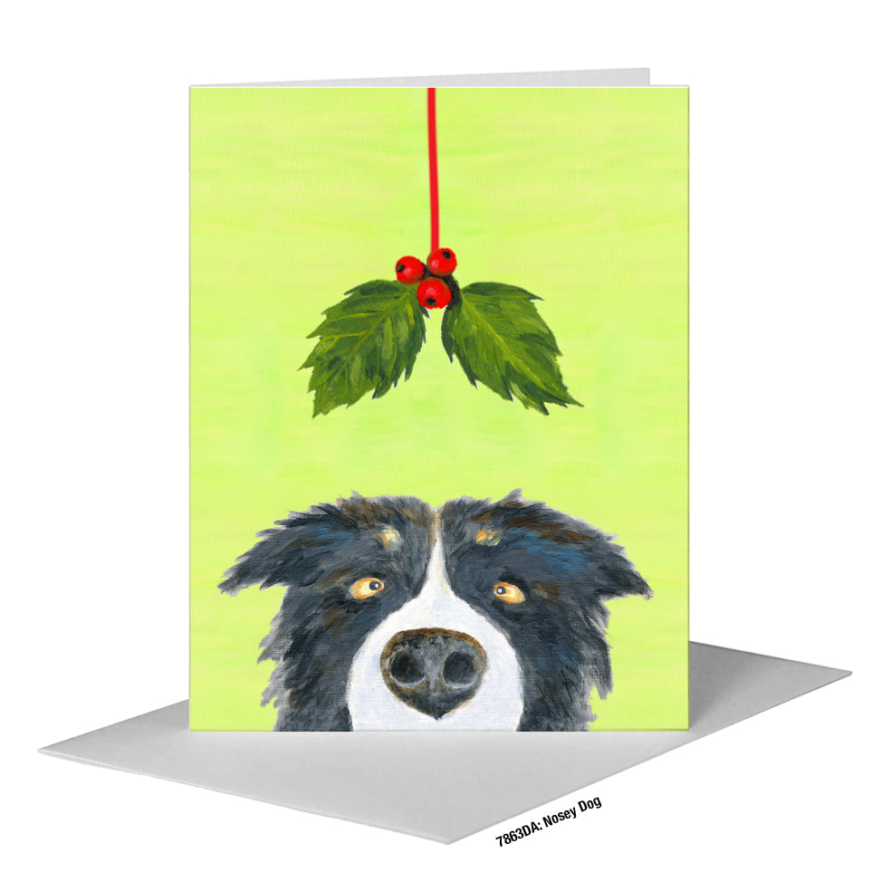 Nosey Dog, Greeting Card (#7863DA)