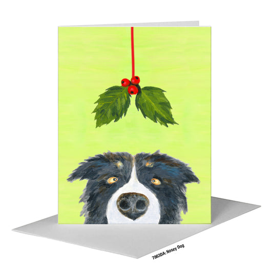 Nosey Dog, Greeting Card (#7863DA)