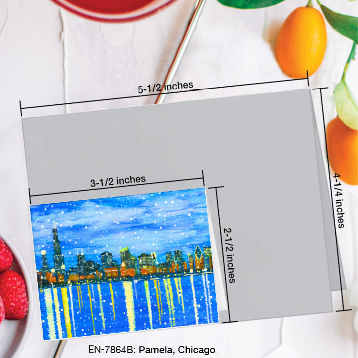 Pamela, Chicago, Greeting Card (7864B), Enclosure Card, www.printedcanvas.com