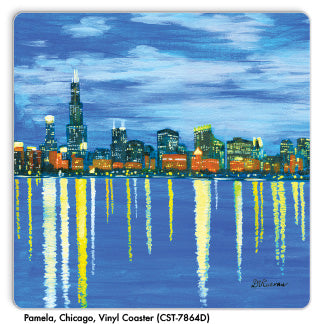 Pamela, Chicago, Vinyl Coaster (CST-7864D) - Printed Canvas