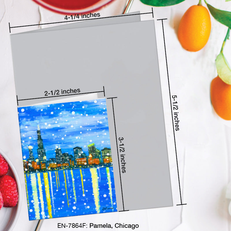 Pamela, Chicago, Greeting Card (7864F), Enclosure Card, www.printedcanvas.com