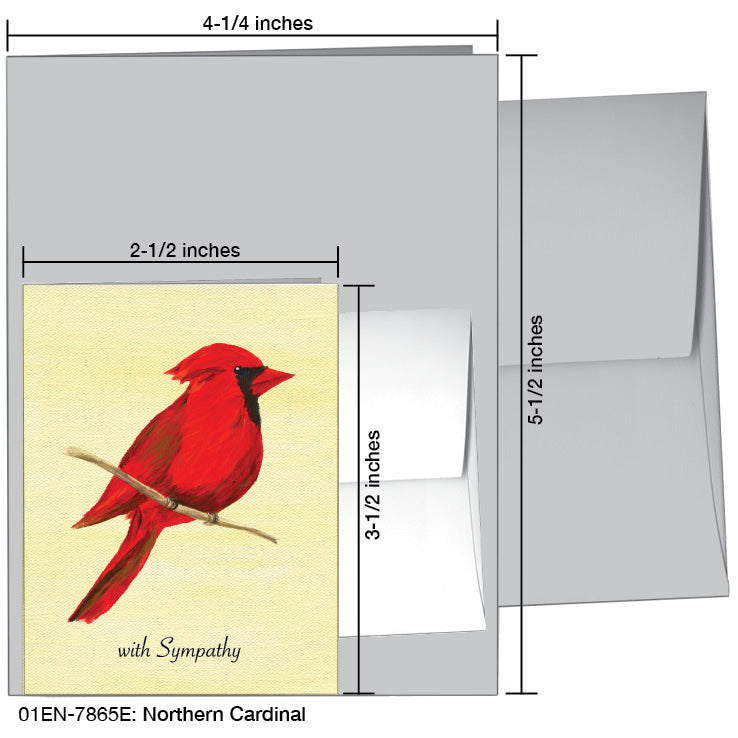 Northern Cardinal, Greeting Card (7865E), Enclosure Card, printedcanvas.com