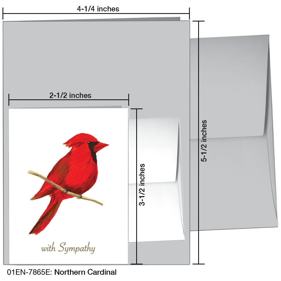 Northern Cardinal, Greeting Card (7865E), Enclosure, printedcanvas.com
