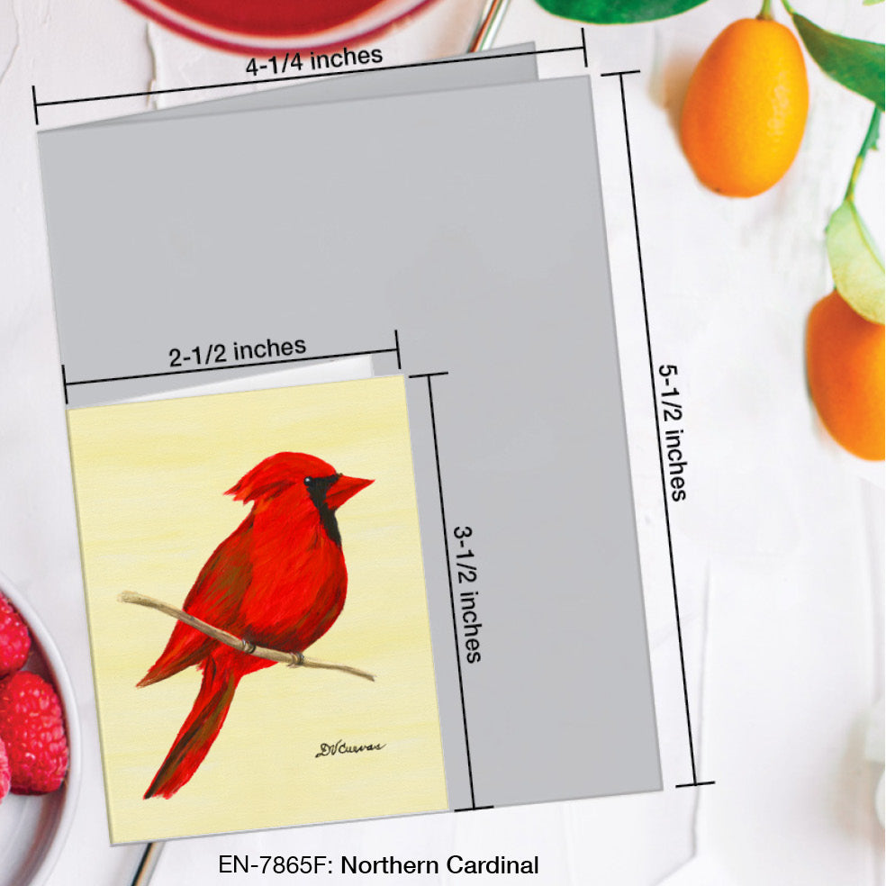 Northern Cardinal, Greeting Card (7865F), Enclosure Card, www.printedcanvas.com