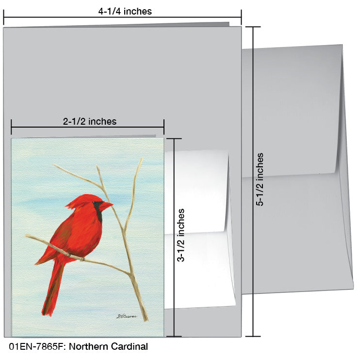 Northern Cardinal, Greeting Card (7865F), Enclosure Card, www.printedcanvas.com