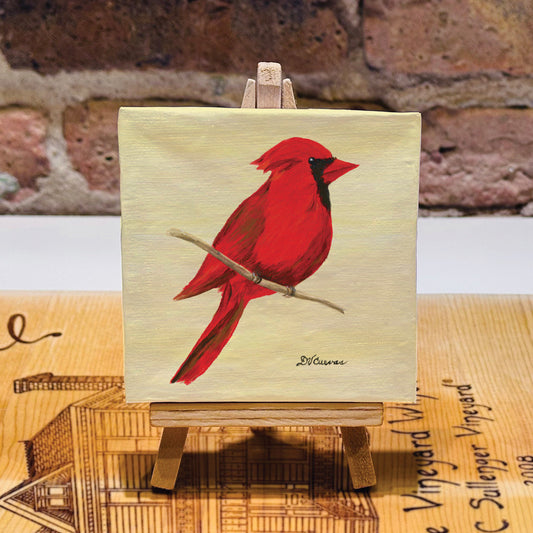 Northern Cardinal, Mini Artwork (MA-7865G), Front, www.printedcanvas.com