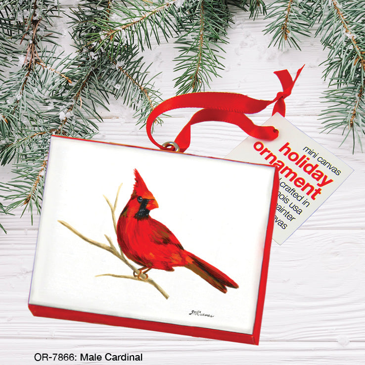 Male Cardinal, Ornament (OR-7866), Front, printedcanvas.com