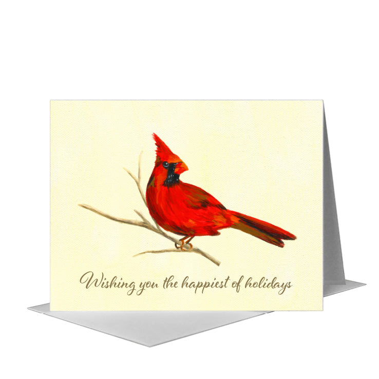 Male Cardinal, Greeting Card (#7866A), A2 Card Front, www.printedcanvas.com