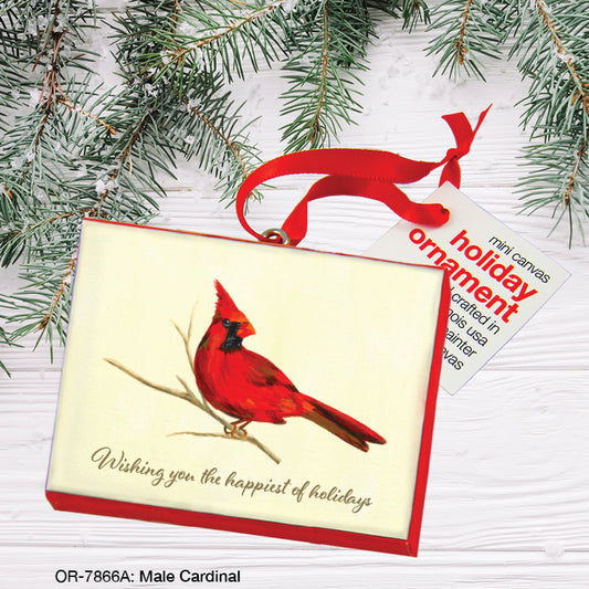 Male Cardinal, Ornament (OR-7866A), Ornament Front, www.printedcanvas.com