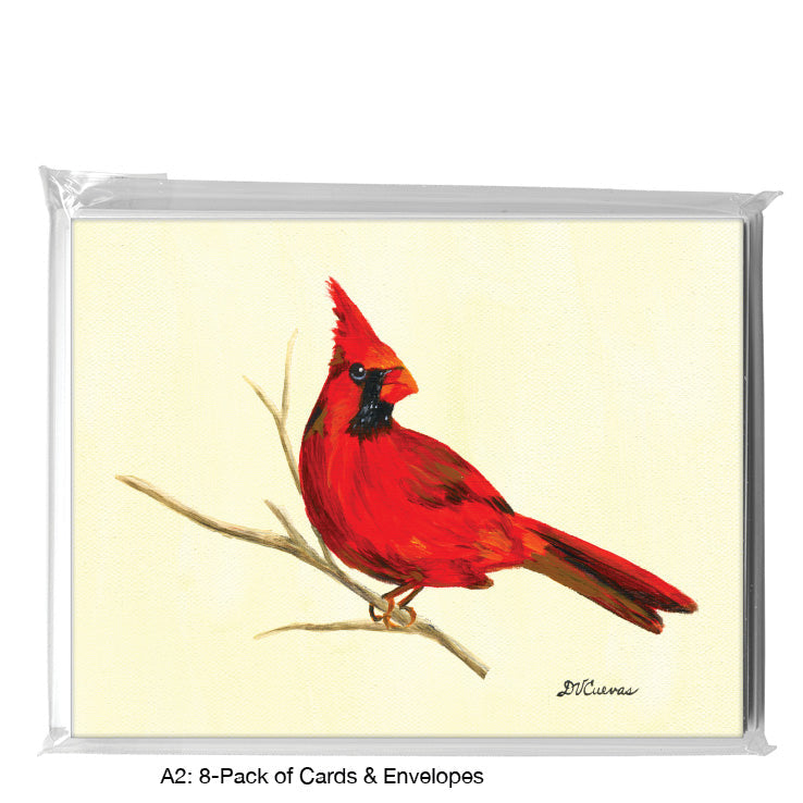 Male Cardinal, Greeting Card (7866B), A2 Card 8-Pack, www.printedcanvas.com