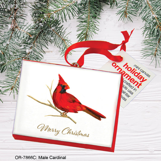 Male Cardinal, Ornament (OR-7866C), Front, printedcanvas.com