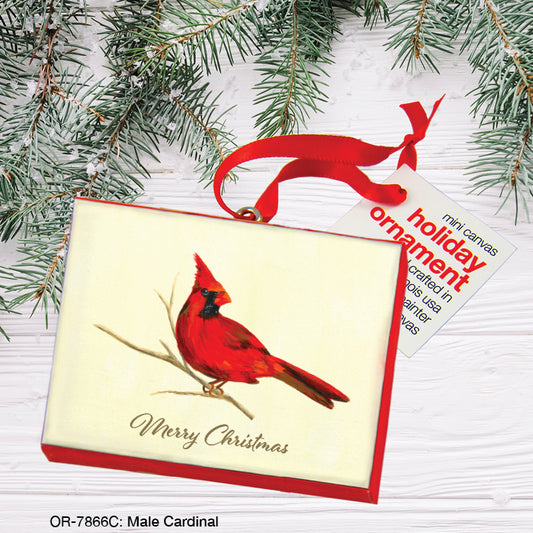 Male Cardinal, Ornament (OR-7866C), Ornament Front, www.printedcanvas.com