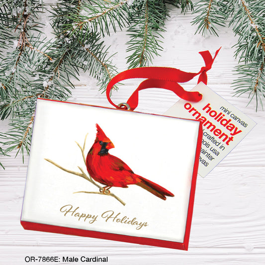 Male Cardinal, Ornament (OR-7866E), Front, printedcanvas.com