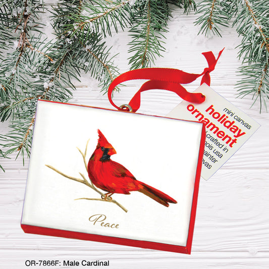 Male Cardinal, Ornament (OR-7866F), Front, printedcanvas.com