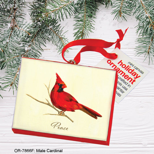Male Cardinal, Ornament (OR-7866F), Ornament Front, www.printedcanvas.com