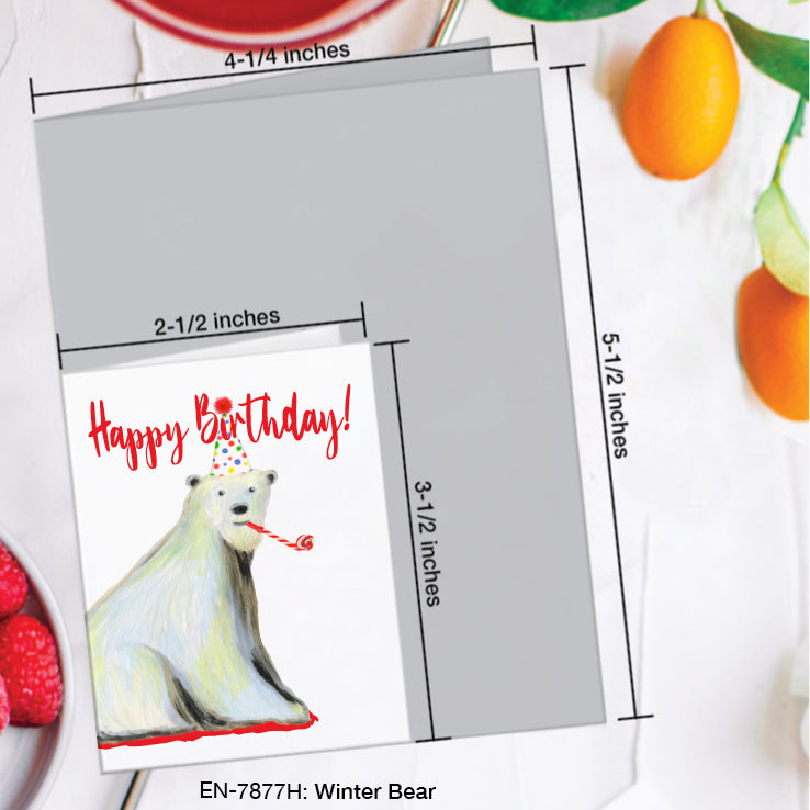 Winter Bear, Greeting Card (7877H), Enclosure, www.printedcanvas.com