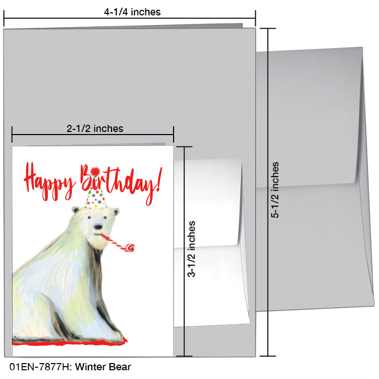 Winter Bear, Greeting Card (7877H), Enclosure, www.printedcanvas.com