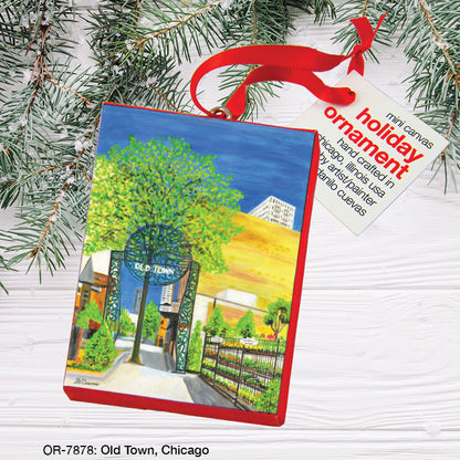 Old Town, Chicago, Ornament (OR-7878A), Ornament Front, www.printedcanvas.com