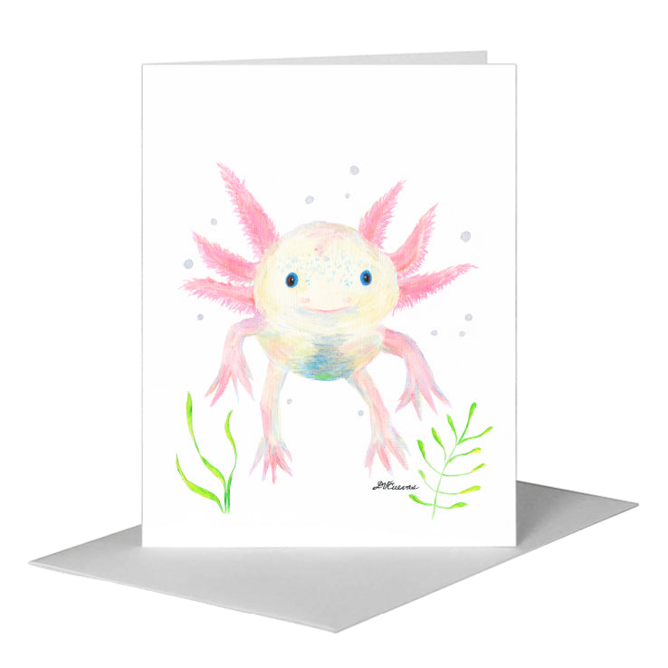 Axolotl, Greeting Card (#7879A), A2 Card Front, www.printedcanvas.com