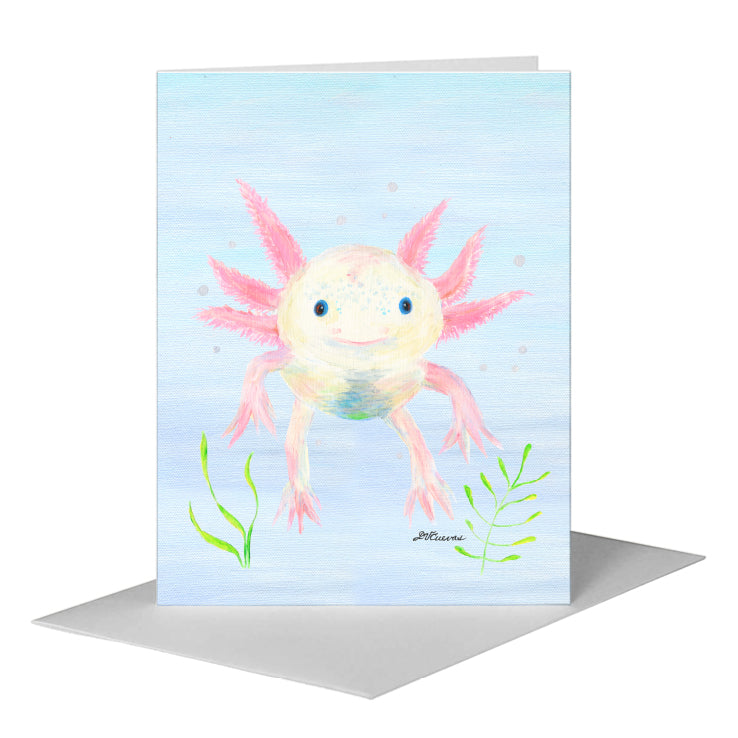 Axolotl, Greeting Card (#7879C), A2 Card Front, www.printedcanvas.com